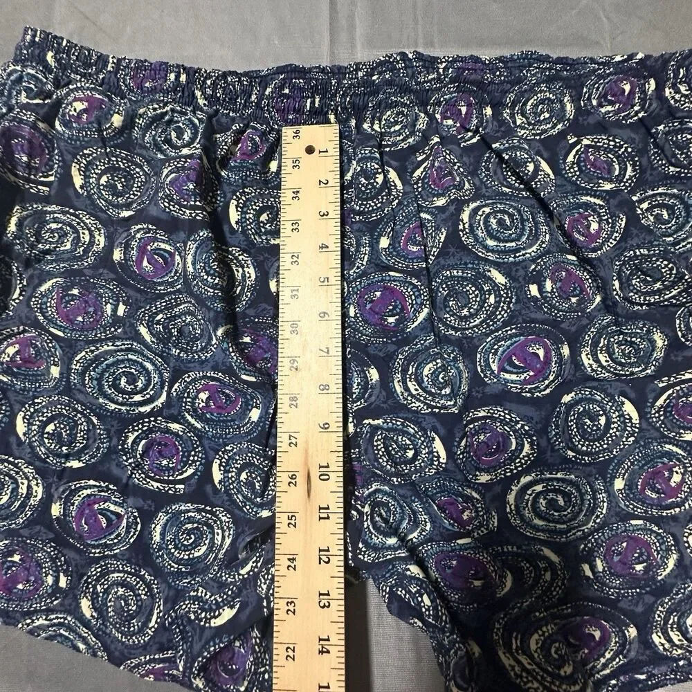 Vintage 90s Champion Swim Trunks Mens 3XL Lined Shorts Retro Swirl Print Navy